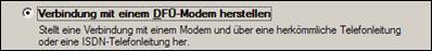 Verbindung mit einem DFÜ-Modem herstellen