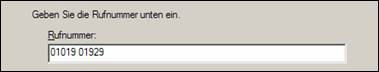 Rufnummer eintragen