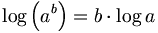 \log \left( a^b \right) = b \cdot \log a