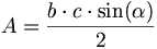 A=\frac{b\cdot c\cdot \sin(\alpha)}{2}