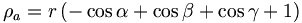 \rho _{a}=r\left( -\cos \alpha +\cos \beta +\cos \gamma +1\right)