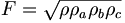 F=\sqrt{\rho \rho _{a}\rho _{b}\rho _{c}}