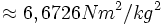 \approx 6,6726 N m^2/kg^2