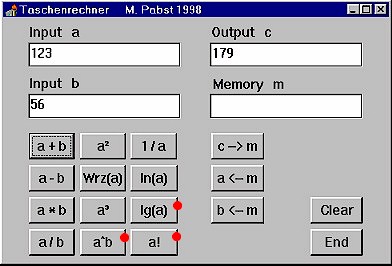 Formular des Taschenrechners